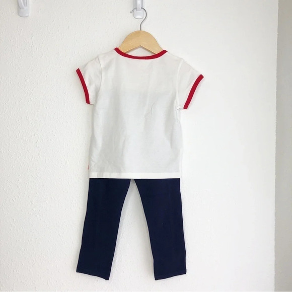 NWT Billieblush matching set heart ringer t-shirt and navy pants size 3 years - Picture 2 of 14